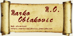 Marko Oblaković vizit kartica